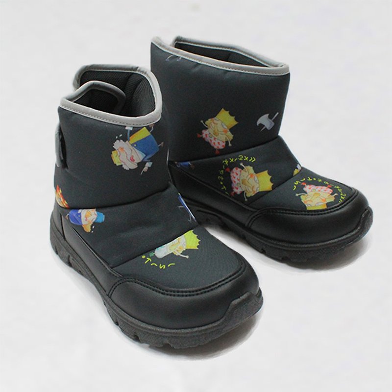零碼特價 防水保暖靴 – 黑色國王的新衣 童鞋/童靴 - 男/女童鞋 - 防水材質 黑色