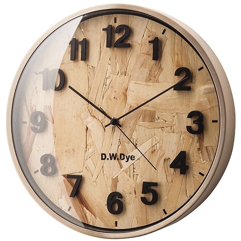 Airoaks- stained wood wall clock level modeling - Clocks - Wood Gold