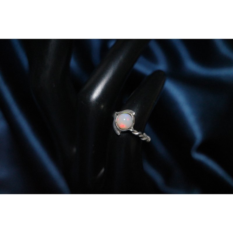 Berry jewelry/ready stock+customized/opal opal tail ring S925 Silver sterling silver gift - แหวนทั่วไป - เงินแท้ 