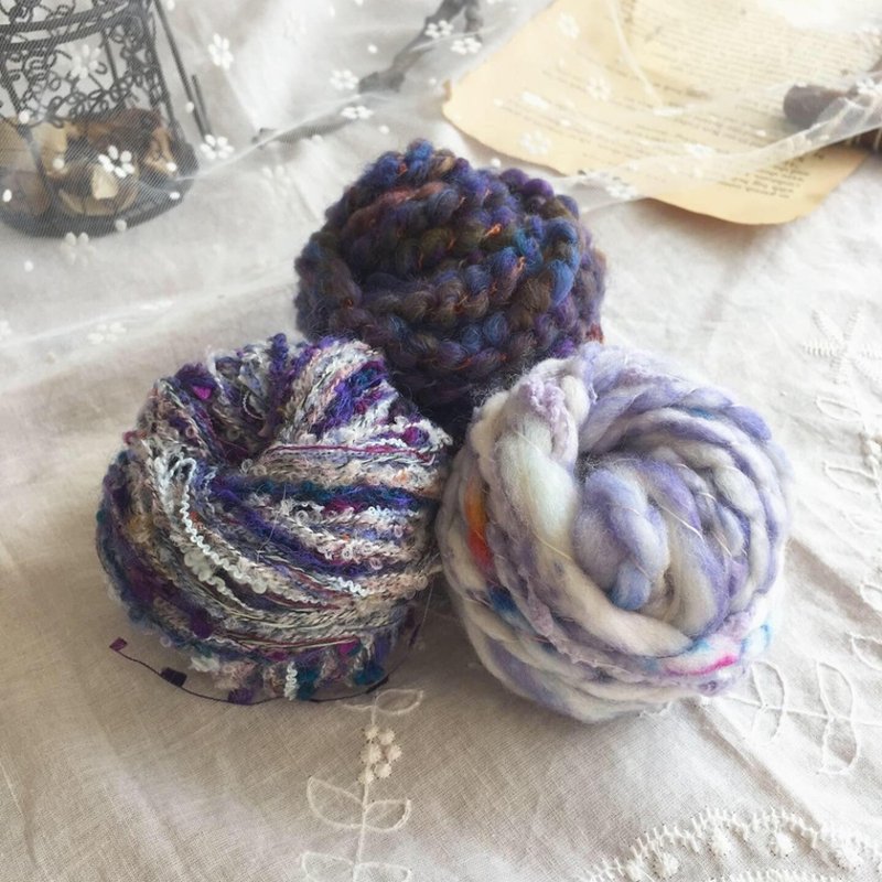 Hand-spun creative free yarn 6 styles totaling 600cm - Knitting, Embroidery, Felted Wool & Sewing - Other Man-Made Fibers Purple