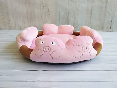 Lucky Me 寵物設計 泡湯床墊- 泡湯的豬 涼墊 可拆式床墊