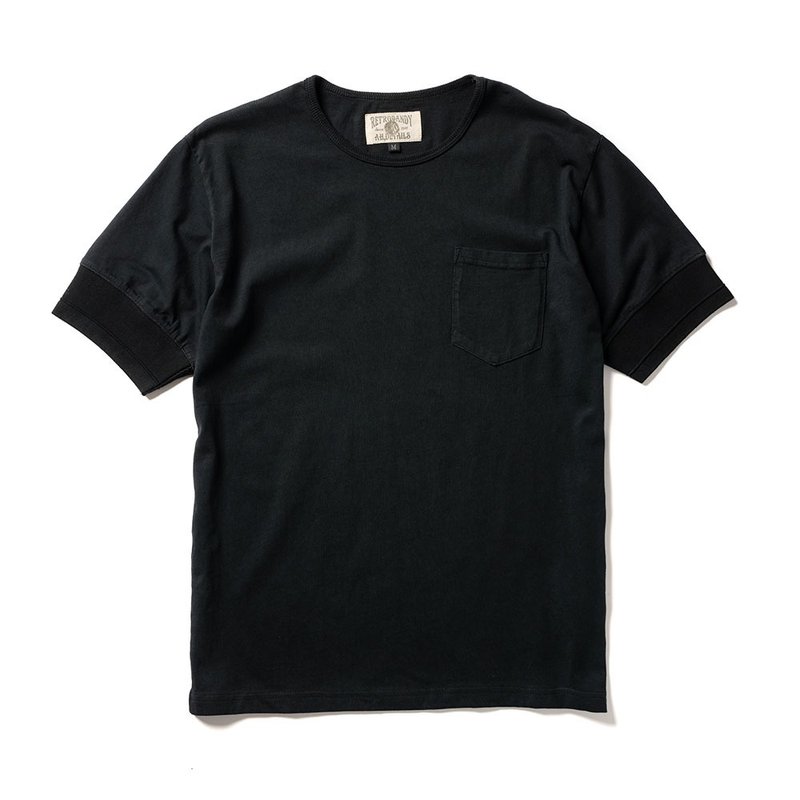 Ribbed Tee - 槍黑 Black - 男 T 恤 - 棉．麻 