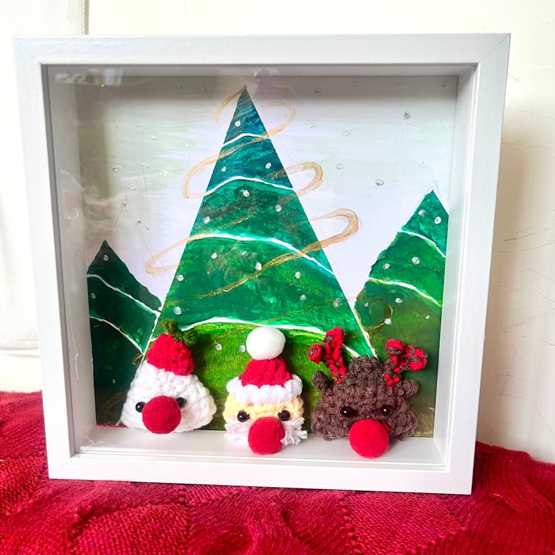 最美的聖誕禮物.聖誕相框.立體相框.聖誕編織.經典款 - 畫框/相架  - 其他材質 多色