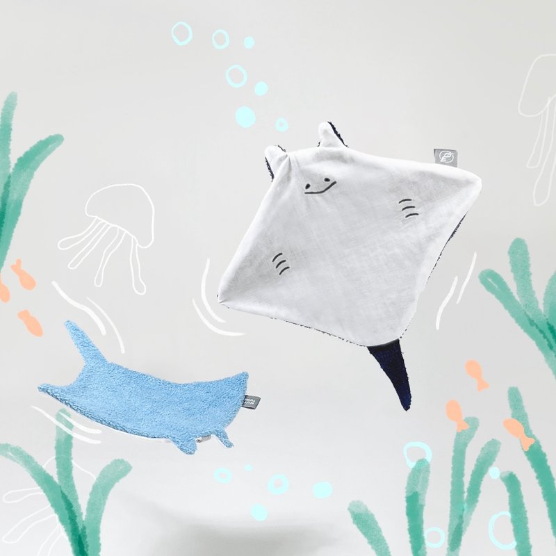 Stingray hand towel - ผ้าขนหนู - ไนลอน สีน้ำเงิน