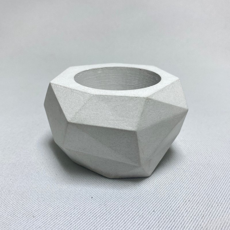 Polyhedral small basin - Plants - Cement Gray