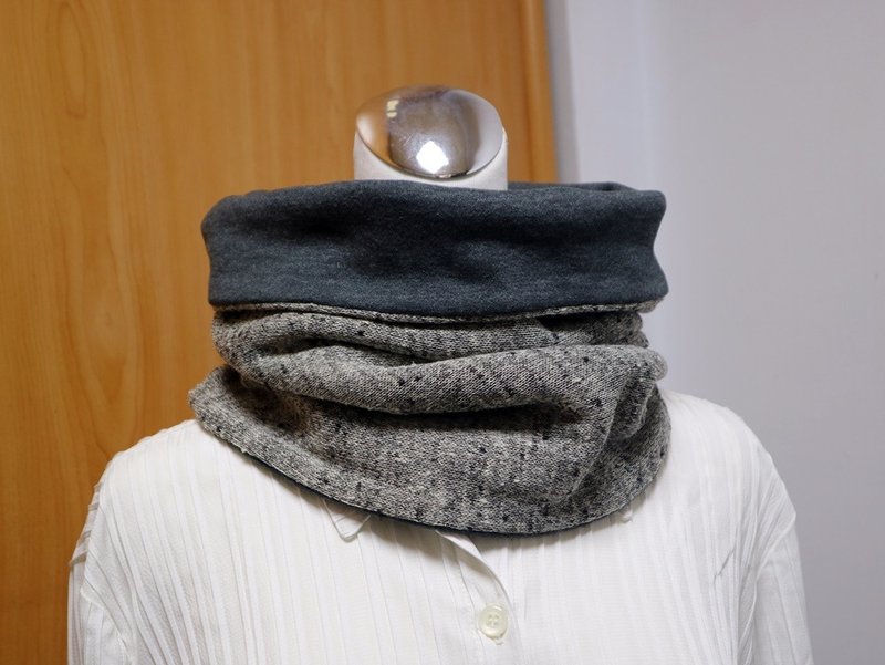 Warm Neck Warmer, Short Scarf, Snood, Double-sided, Two-tone, Unisex - Knit Scarves & Wraps - Other Materials 