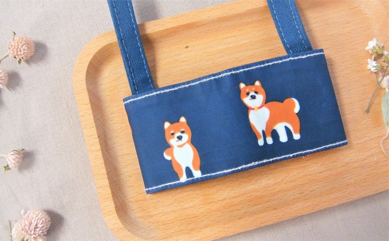 Sluggish Shiba Ink Blue - Arrival bag with a soft drink bag - Beverage Holders & Bags - Waterproof Material Blue