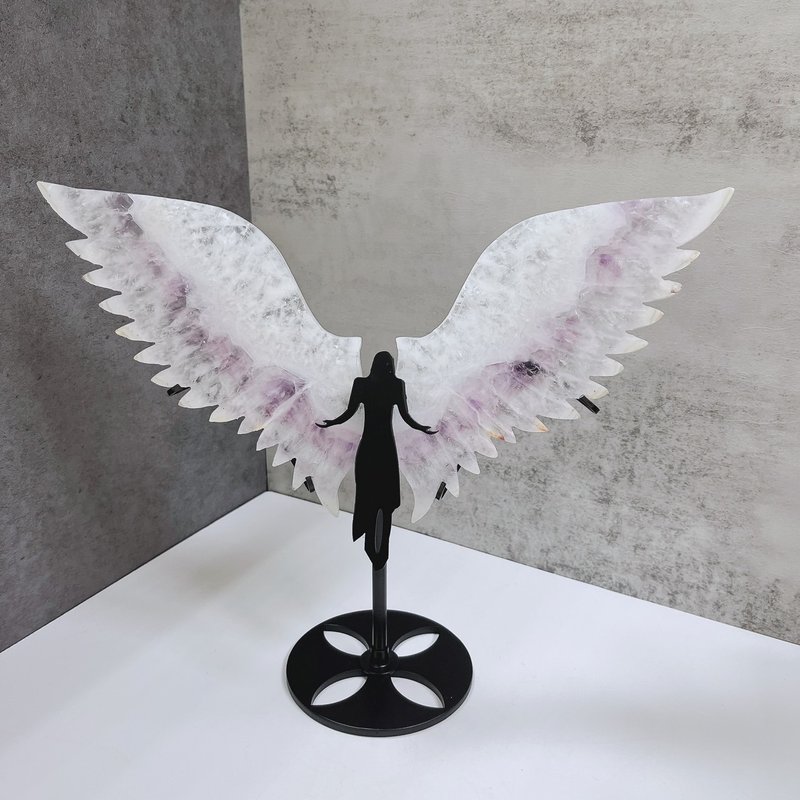 Crystal angel ornaments with amethyst wings - Items for Display - Crystal 