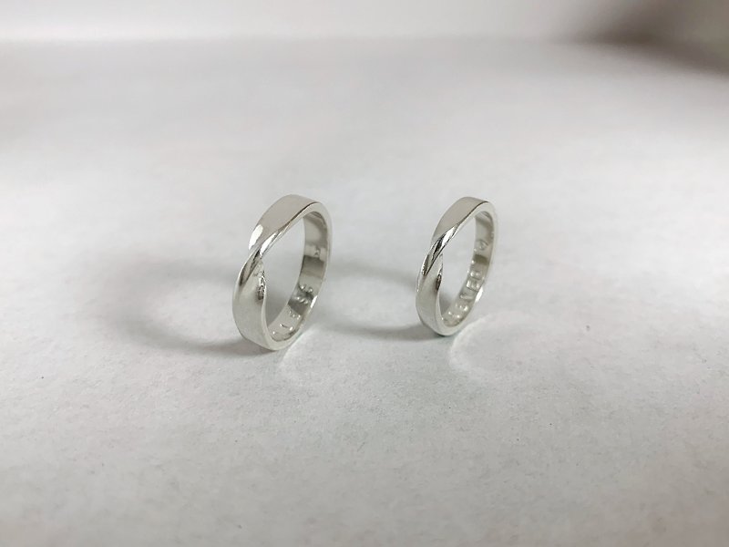 Mobius Silver|pair of rings|wedding rings|couples|metalworking|handmade|experience|course - แหวนทั่วไป - เงิน สีเงิน