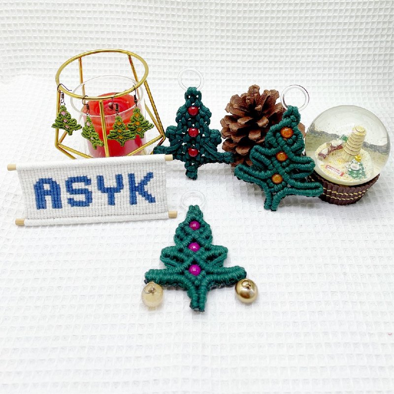 [Christmas tree decoration hangings] Styling hangings/festive - พวงกุญแจ - ผ้าฝ้าย/ผ้าลินิน สีเขียว