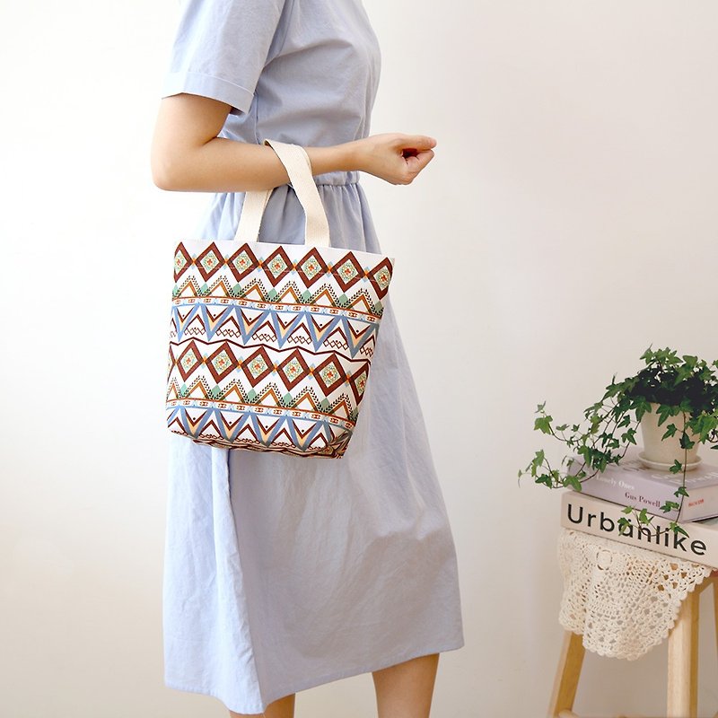 canvas bag  tote bag  | Indian White  | 28cm x 25.5cm - Handbags & Totes - Other Materials White