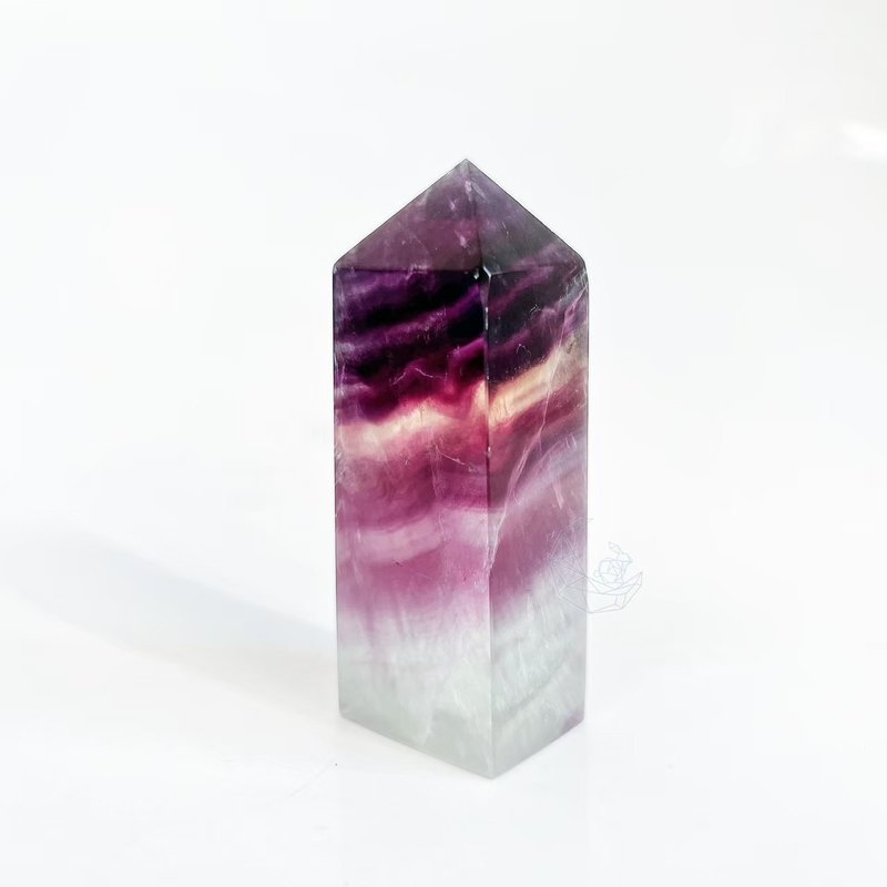 Mountain-shaped thousand-layer fluorite column dream lace rainbow light green 23 - Items for Display - Semi-Precious Stones Multicolor