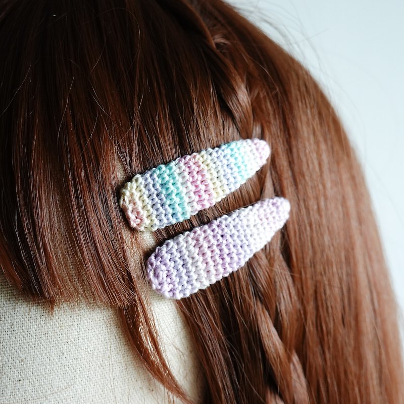 Crochet Daily Pastel Colour Hair Clips - Headbands - Other Man-Made Fibers Multicolor