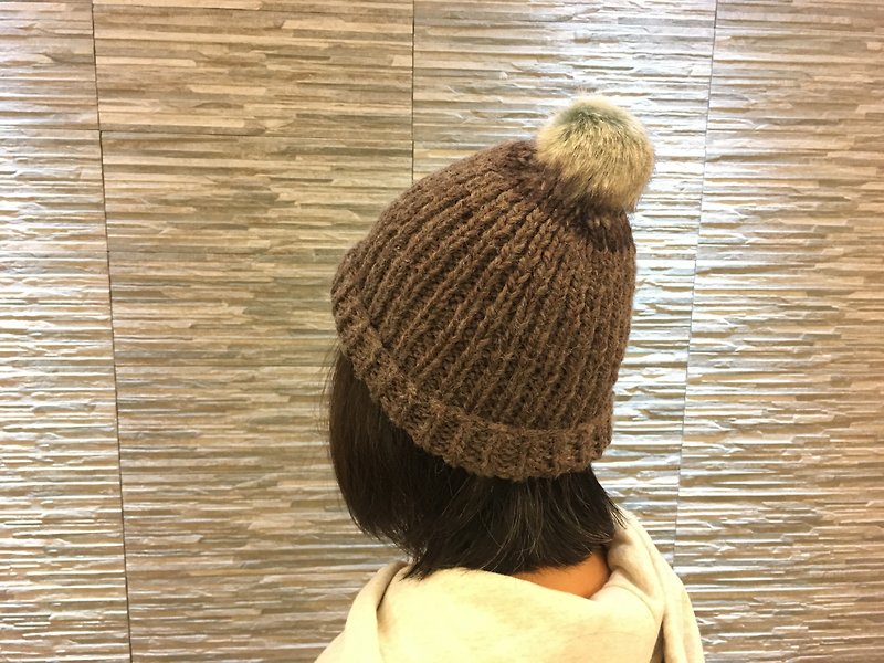90% Alpaca Long Wool-Handmade Woven Hat (only one) - Hats & Caps - Wool Brown
