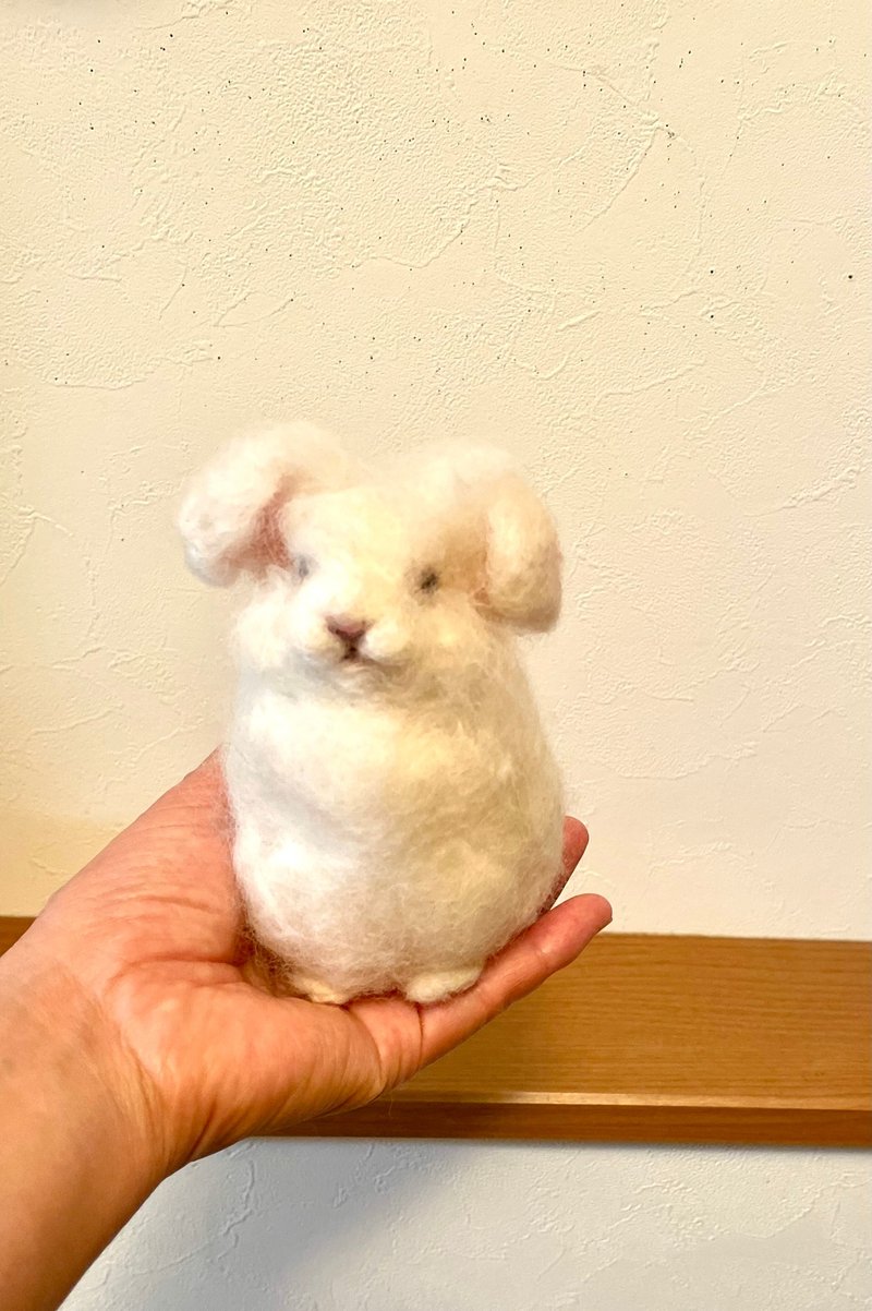 アンゴラうさぎ　羊毛フェルト - 編織/刺繡/羊毛氈/縫紉 - 羊毛 白色