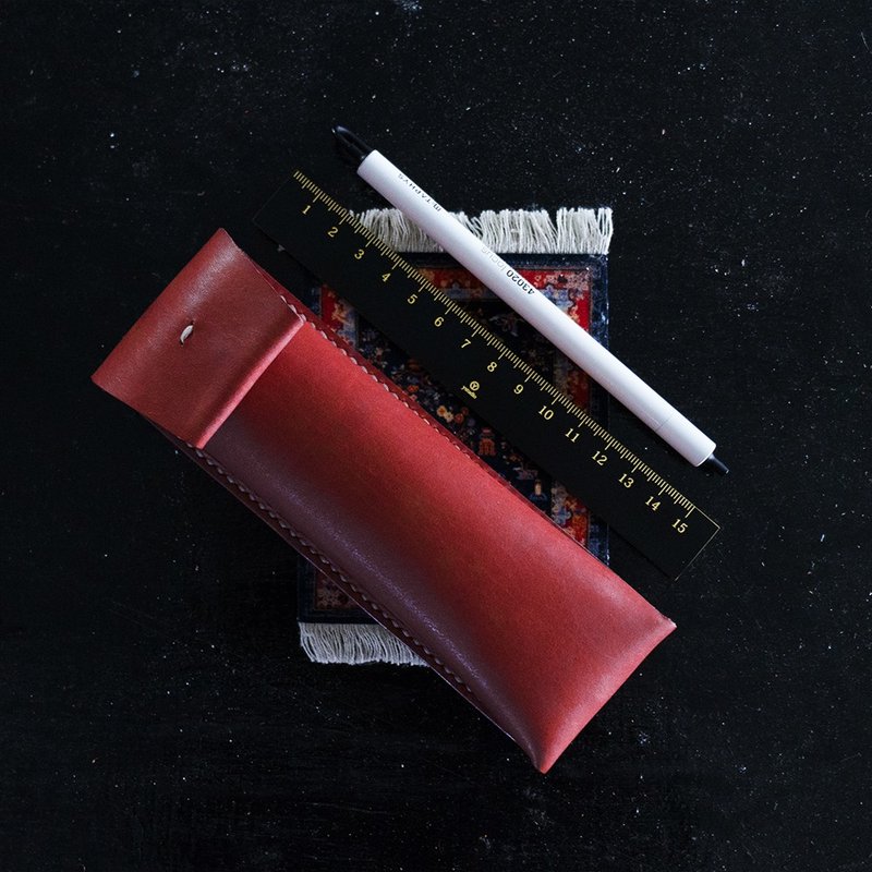 皮革筆袋 II | 手縫皮革完成品 | BSP079 - 鉛筆盒/筆袋 - 真皮 紅色