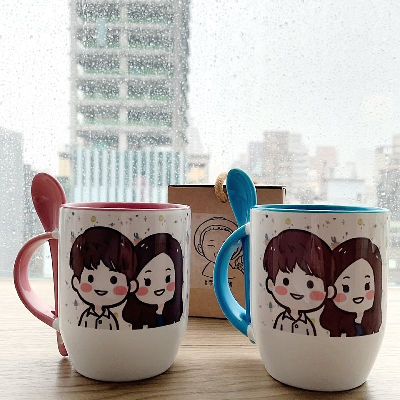 Like this, our hand-painted Q version mug mug souvenir gift customized mug - Cups - Porcelain Purple