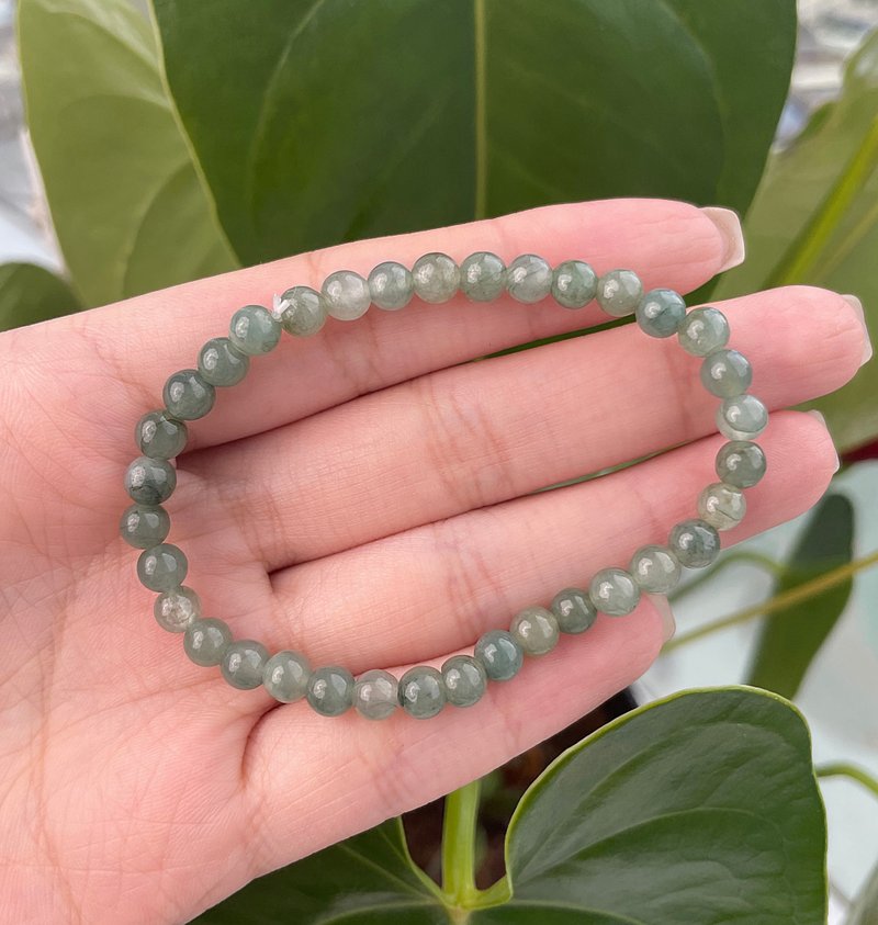 5.5mm natural Burmese jadeite bracelet item A - Bracelets - Gemstone 