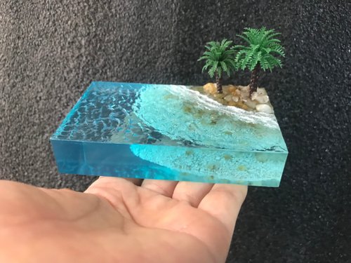 オーシャンレジン　ディスプレイテーブル　ミニテーブル　ホヌ オーシャンレジンテーブル テーブル サイドテーブル 海レジン