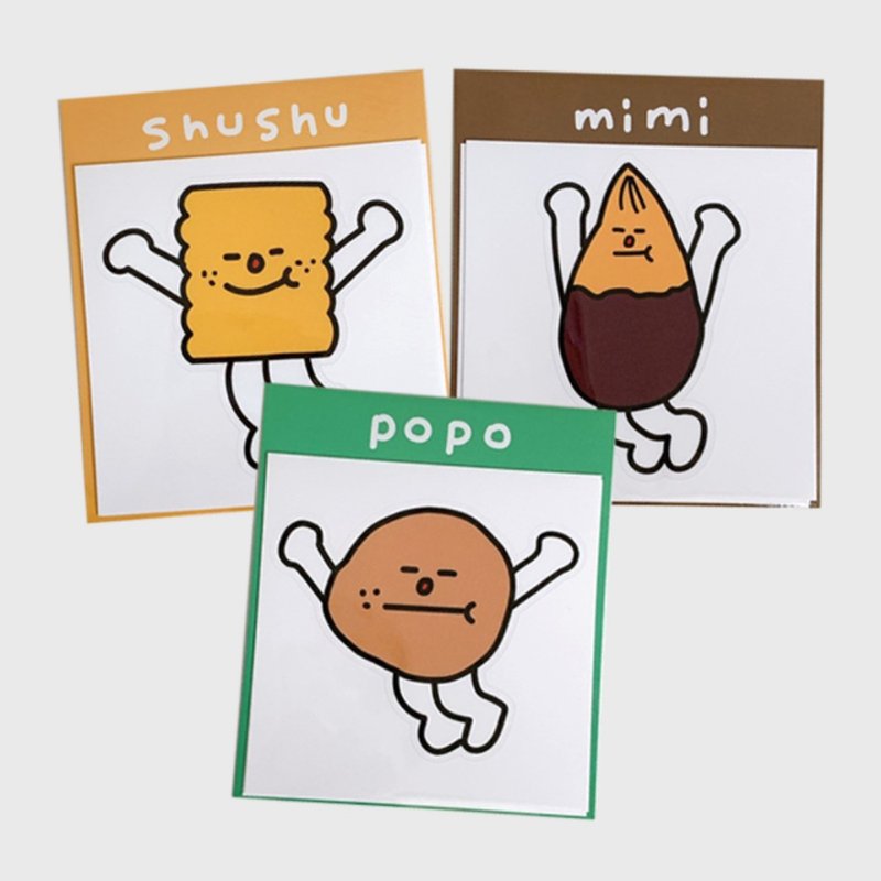 SASIM SHUSHU / POPO / MIMI Removable Sticker Large Sheet Shape Sticker Set - สติกเกอร์ - กระดาษ 