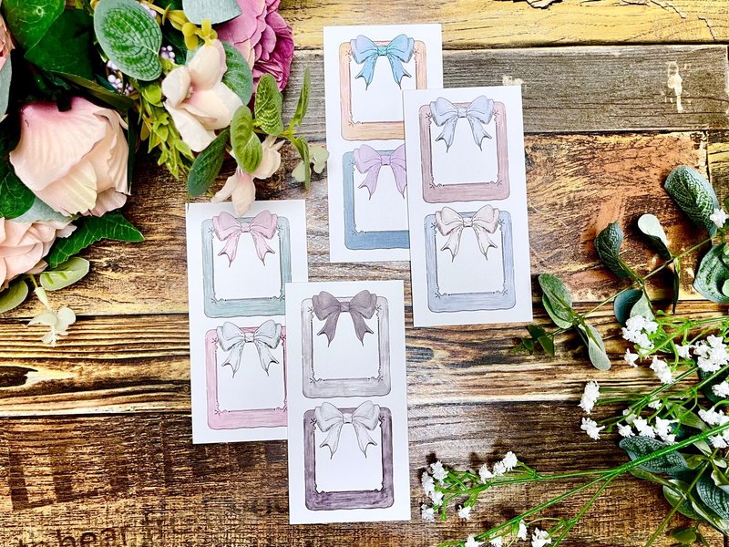 (art memo pack 4 types SET) ribbon wood frame - 便條紙/便利貼 - 紙 多色