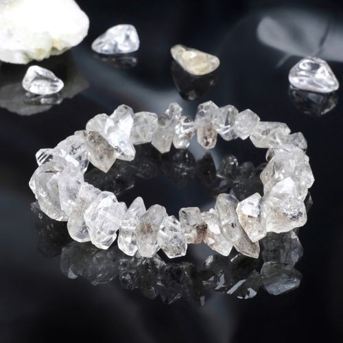 Septetone 能量水晶 #463 一圖一物/閃靈鑽雙尖水晶手鍊 淨化心靈 天然石 高頻水晶