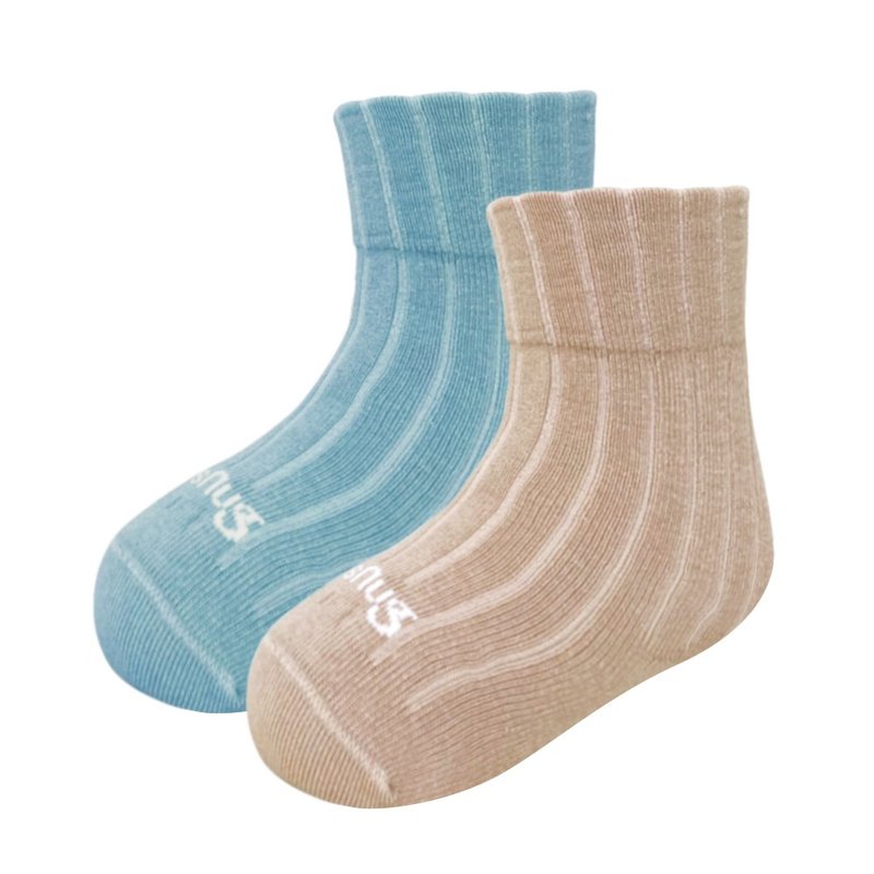 Newborn baby socks - medium tube (two colors) MIT pure cotton healthy deodorant socks breathable functional socks sNug - ถุงเท้าเด็ก - ผ้าฝ้าย/ผ้าลินิน สีน้ำเงิน