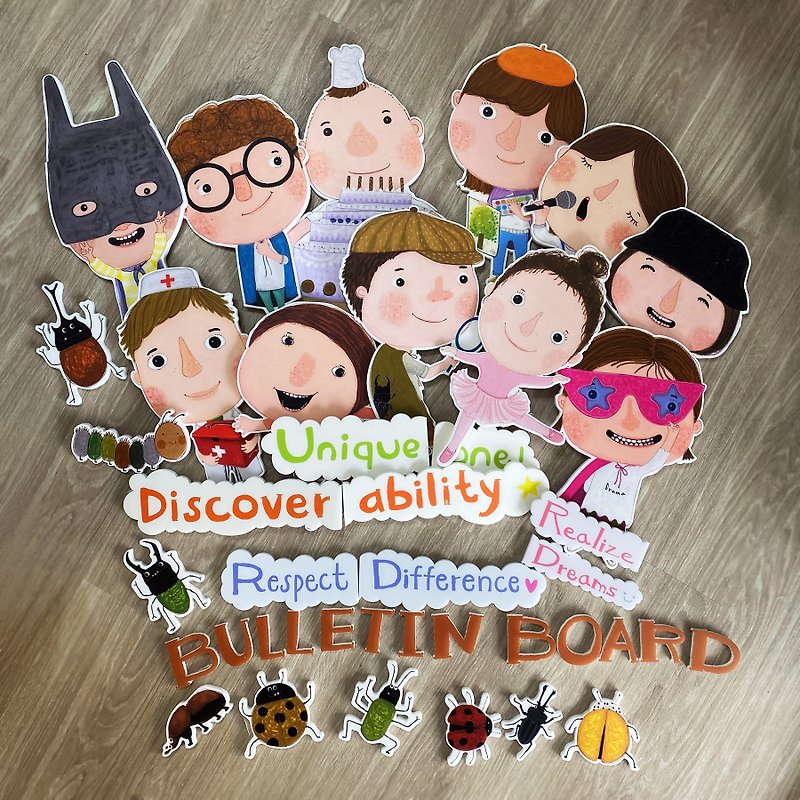 Classroom Decoration Convenience Pack-Everyone is unique/Respect differences/Discover your own talents/ - ตกแต่งผนัง - วัสดุกันนำ้ หลากหลายสี