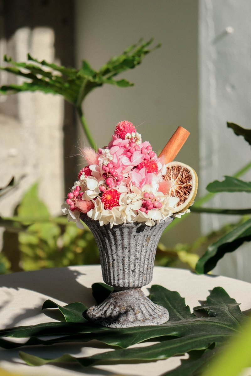 | Summer Limited Edition | - Berry Shaved Ice Potted Flowers - Preserved Flowers Dried Potted Flowers Opening Ceremony - Dried Flowers & Bouquets - Plants & Flowers Pink