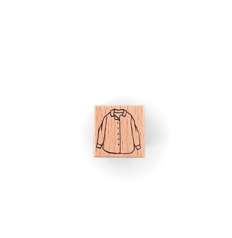 試衣章 Trying on Stamp－C007長袖襯衫 - 印章/印台 - 木頭 