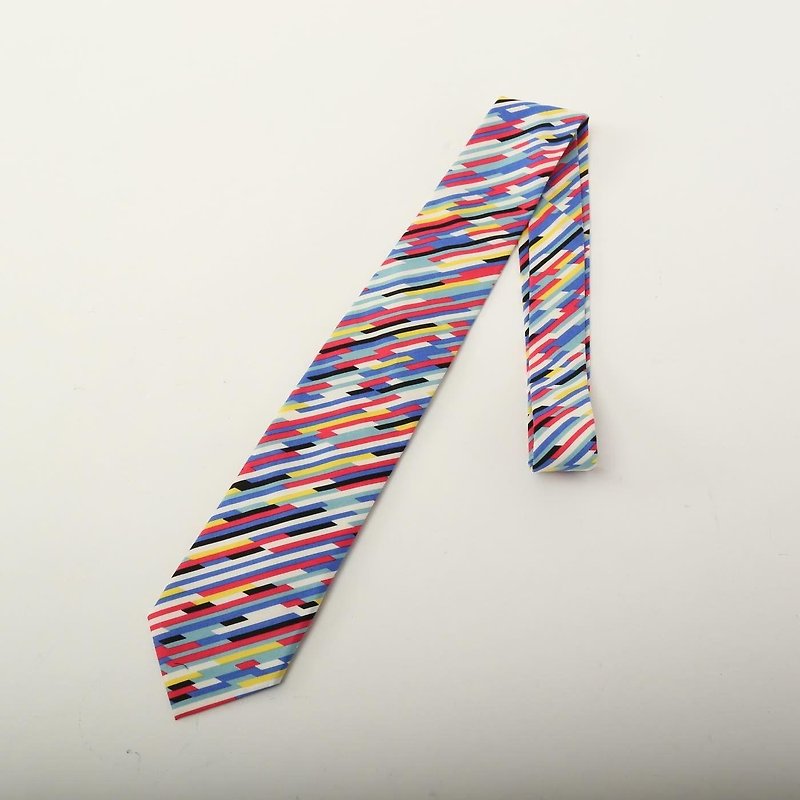 color bars tie multi tie - เนคไท/ที่หนีบเนคไท - ผ้าฝ้าย/ผ้าลินิน หลากหลายสี