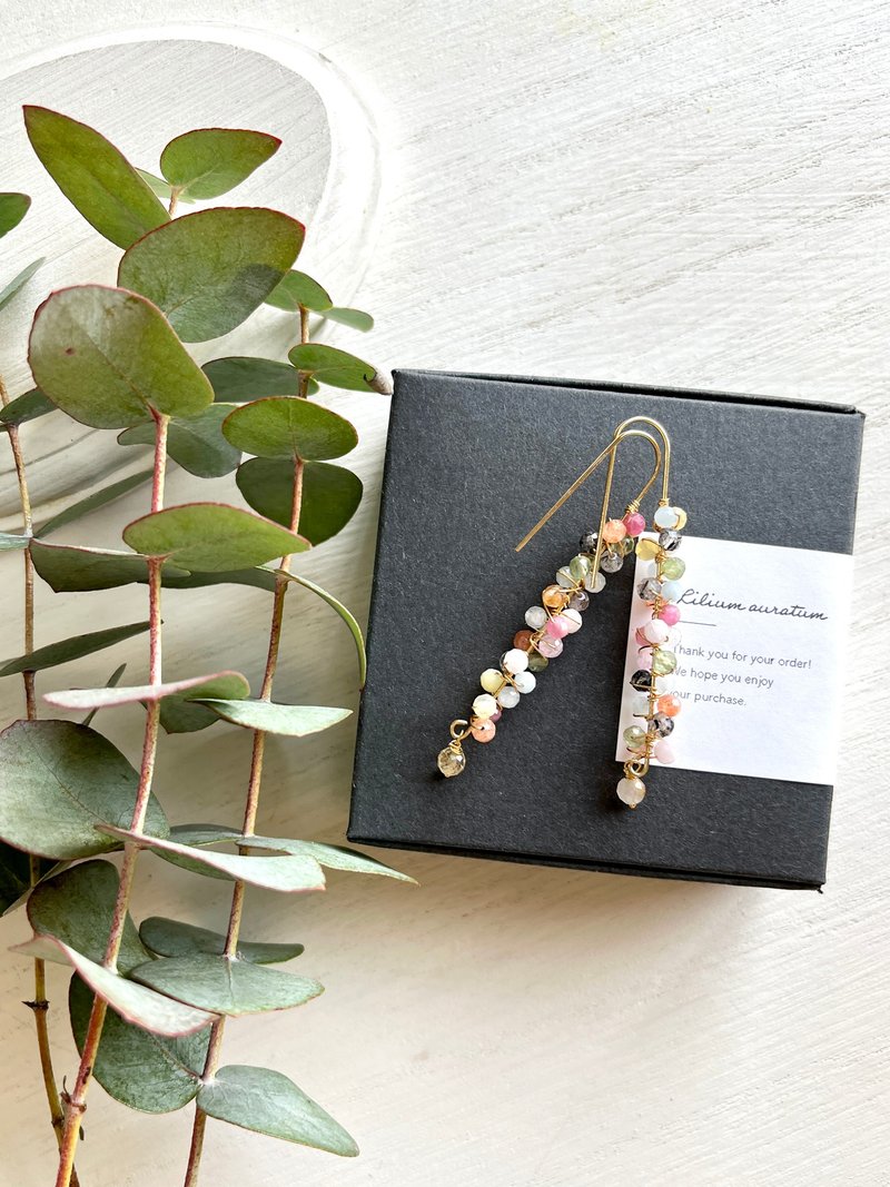 Tiny stones earring - ต่างหู - เครื่องประดับพลอย หลากหลายสี