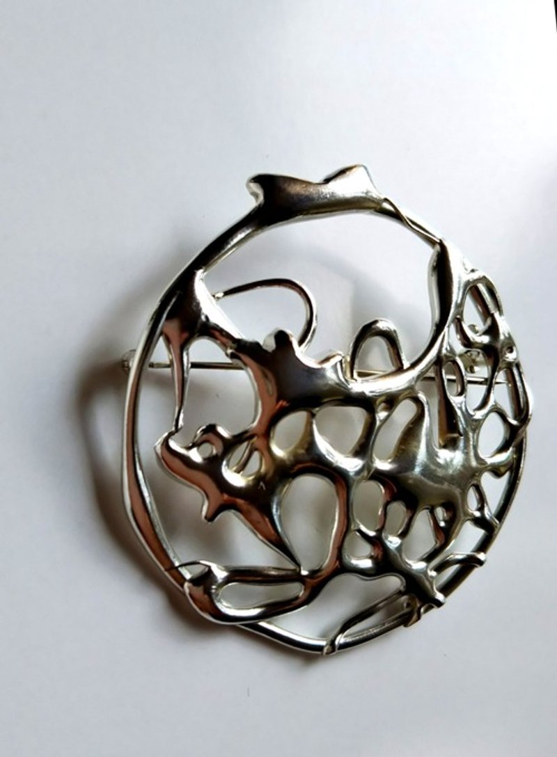 Pinkoi 代購 - SV925 絲帶花籃 - 胸針 - 其他金屬 