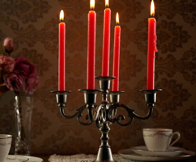 ドイツ 赤いキャンドルスタンド】ミッドセンチュリー ヴィンテージ