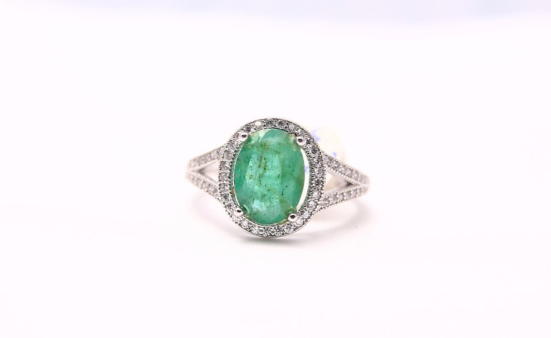 【Only one】 natural emerald ring / Sterling Silver Ring / Emerald Ring / # 07 - General Rings - Gemstone 