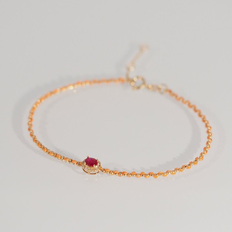 18K金紅寶石鑽石手鏈 Ruby Beam Diamond Bracelet - 手鍊/手環 - 貴金屬 