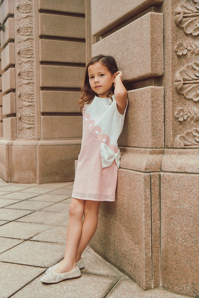 (預購)Luxury系列-歐若拉甜心公主洋裝 - 童裝裙 - 棉．麻 粉紅色