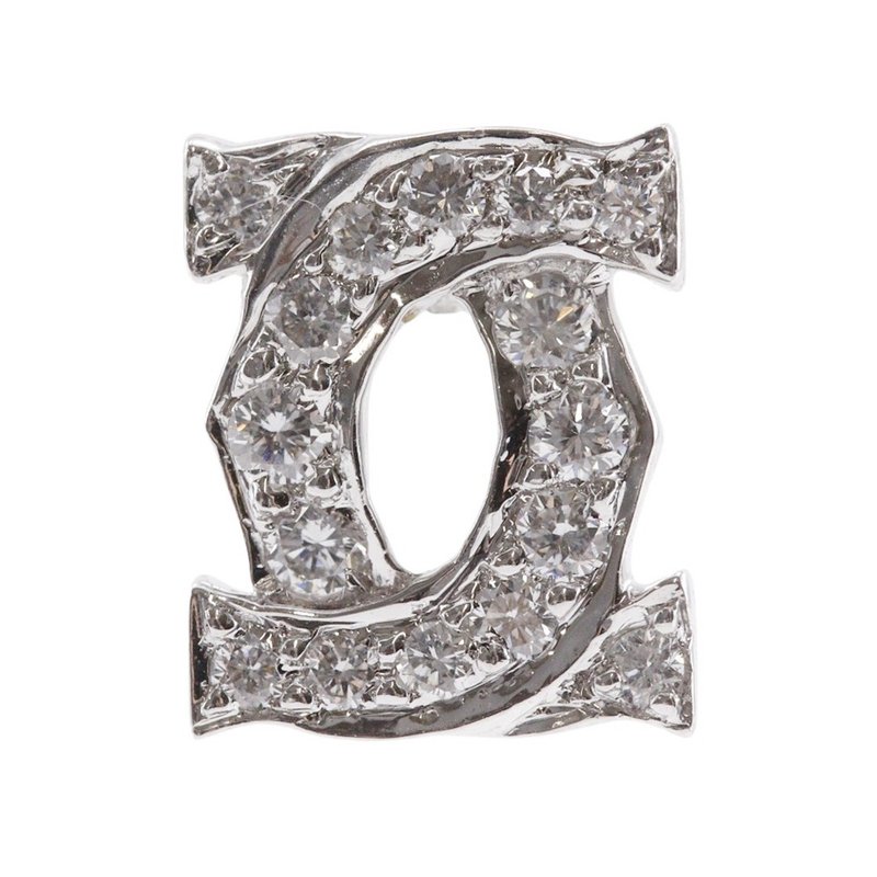 【日本直送】カルティエ CARTIER 2C アントルラセ ピアス 片方のみ K18WG  ダイヤモンド 約0.9g ユニセックス【中古】 - 耳環/耳夾/耳骨夾 - 貴金屬 銀色