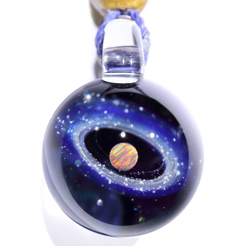 26mm Galaxy Glass Pendant no. 137 - Chokers - Glass Black