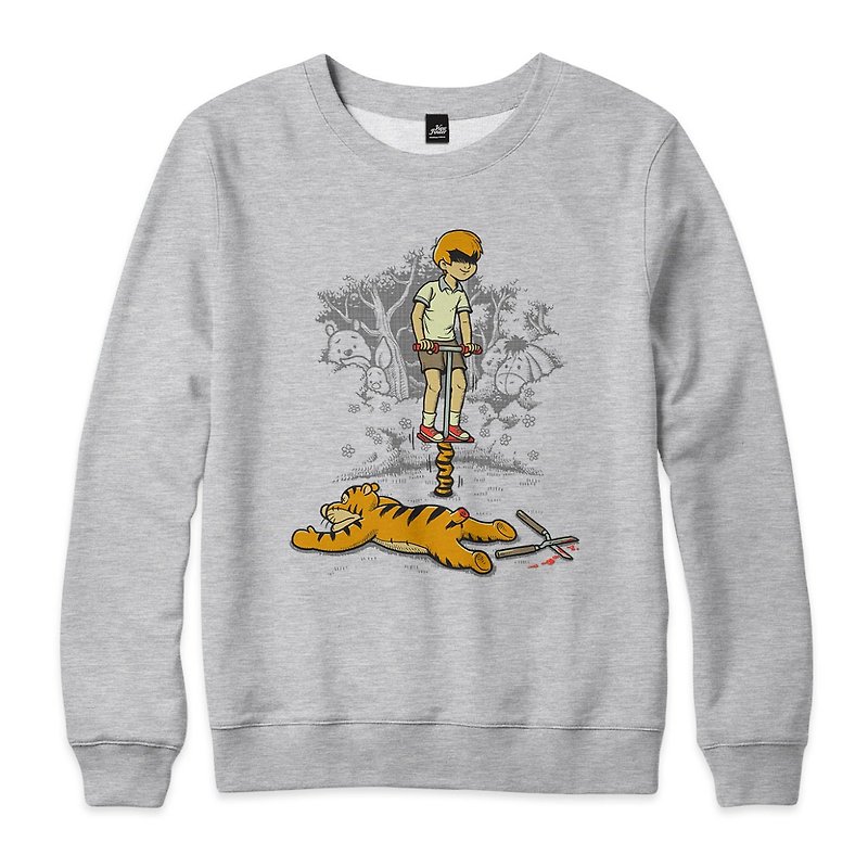 タイガージャンプバブルクール-グレーのリネン-ニュートラルバージョンUniversityT - Tシャツ メンズ - コットン・麻 グレー