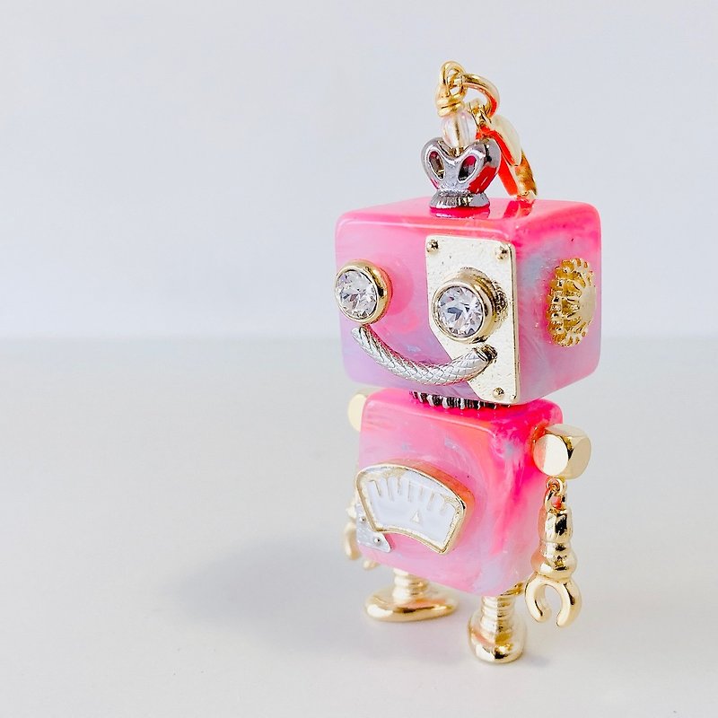 Robot Charm Accessories - Necklaces - Plastic Pink