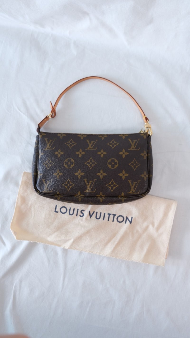 Louis Vuitton monogram pochette LV 老花手拿包 大麻雀包 - 側背包/斜背包 - 真皮 咖啡色