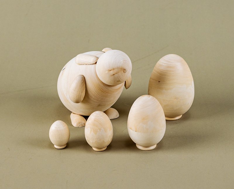Wooden rabbit nesting doll | Easter bunny egg | Unpainted nesting eggs DIY - Wood, Bamboo & Paper - Wood 