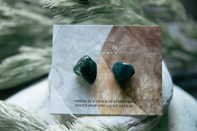 CRACK | 礦物系耳環 |  EARRINGS - 耳環/耳夾/耳骨夾 - 玉石 綠色