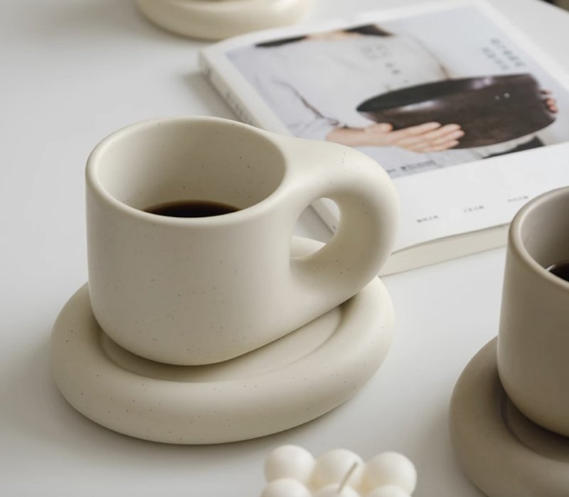 I heard about Nordic ceramic fat cup mug - แก้วมัค/แก้วกาแฟ - ดินเผา ขาว