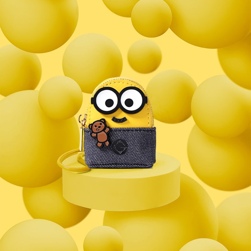 【Free Gift Event】Minions Leather Nano Crossbody & Shoulder Handbag - Messenger Bags & Sling Bags - Genuine Leather Yellow