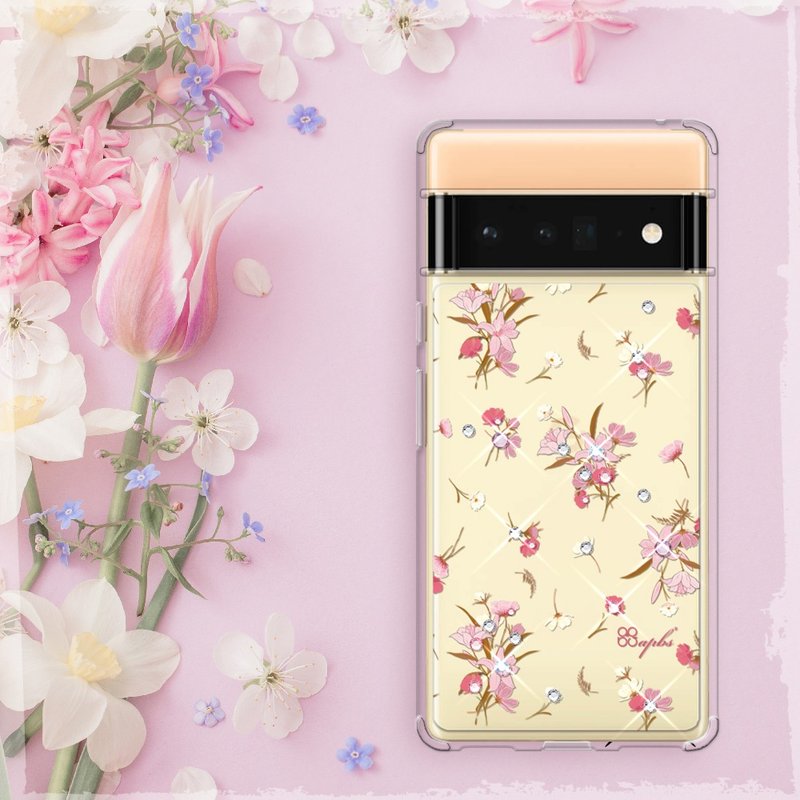 Google Pixel 6全系列 輕薄軍規防摔彩鑽手機殼-小清新-蘆莉草 - 手機殼/手機套 - 其他材質 多色