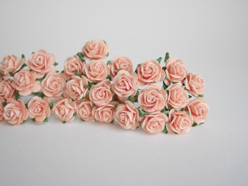 Paper Flower, 50 pcs., DIY supplies, mulberry rose size 2 cm., peach color. - Other - Paper Orange