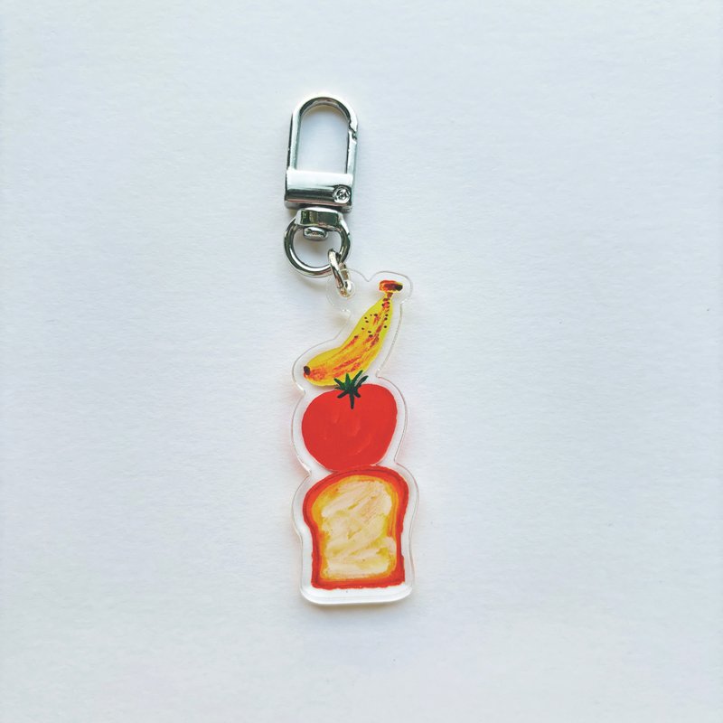 Eat breakfast well! keychains - Keychains - Acrylic Pink