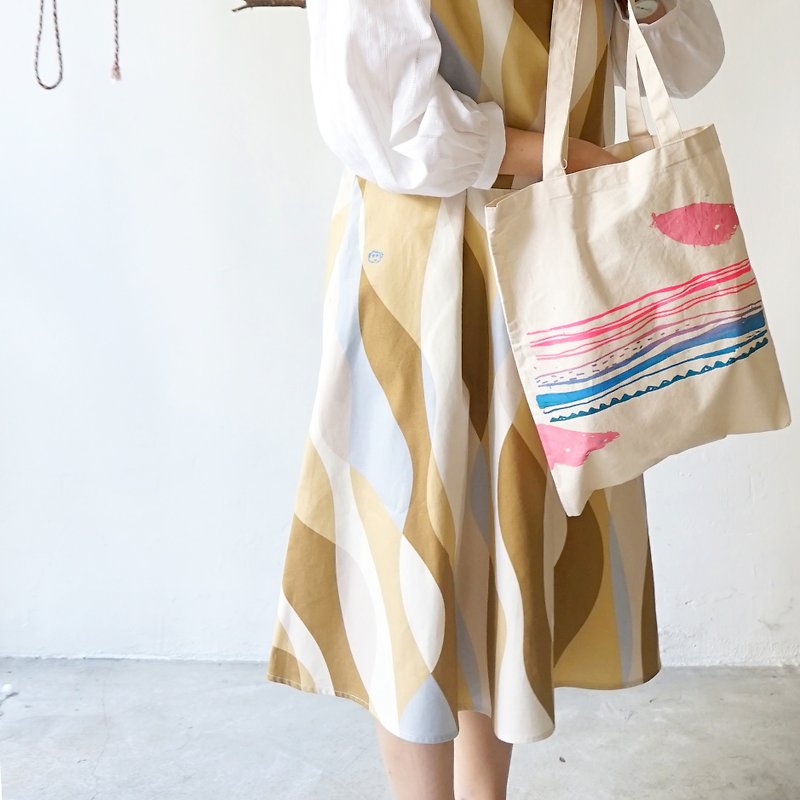 Gentle color geometric puppy discount vest skirt / (last quantity spot) - One Piece Dresses - Cotton & Hemp Brown